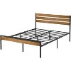 Full/Queen Size Bed Frame with Headboard & Footboard, Heavy Duty Metal Platform Bed with Storage | Vintage Style Noise-Free Bed Frame - 3 of 4