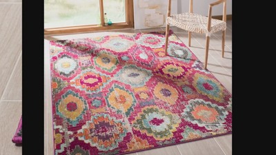 Bohemian Chic Monaco Square Hand-Knotted 47" Red Area Rug