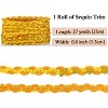Sequin Braid Trim, 0.6 Inch Wave Sequin Strip, Glitter Metallic Paillette Sequin Ribbon, Sewing DIY Bling Fabric, 27 Yards - 2 of 4