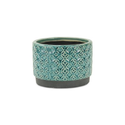 Cheung's Zajedani Turquoise Wide Lattice Pot - Small