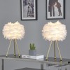 Maxax Pink Feather Table Lamp Set of 2 - 2 of 4