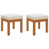 vidaXL Patio Stools with Cushions 2 pcs 15.7"x15.7"x16.5" Solid Wood Acacia - 2 of 4