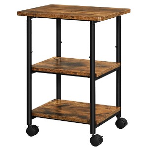 3 Tier Machine Stand Rustic Brown - Vasagle: Adjustable Height, Steel Frame, No Wheels - 1 of 3