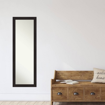 Espresso Wood Full Length Rectangular Bathroom Mirror