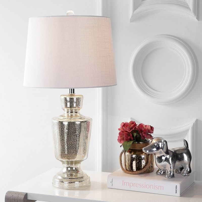26.5&#34; Glass Olivia Table Lamp (Includes LED Light Bulb) Silver - JONATHAN Y, 3 of 7