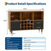Jojoka 47 Inch Wine Bar Cabinet with Storage, Led Lights & Charging Station, Wood Coffee Bar Station - 2 of 4