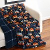 HomeRoots 50" X 60" Blue Orange and Yellow Velvet Quilted Plush Throw Blanket - 2 of 4