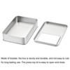 Unique Bargains Tinplate Storage Container with Clear Window Lids Rectangular Tin Box 6.3" x 4.33" x 1.38" Silver - 4 of 4