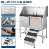 Pet Dog Bathing Station w/Stairs,Professional Dog Grooming Tub, Stainless Steel Dog Bathtub for Large, Medium&Small Pet - 2 of 4