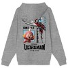 Ultraman: Rising Emi & Ultraman Adult Gray Heather Long Sleeve Hooded Sweatshirt - 2 of 4