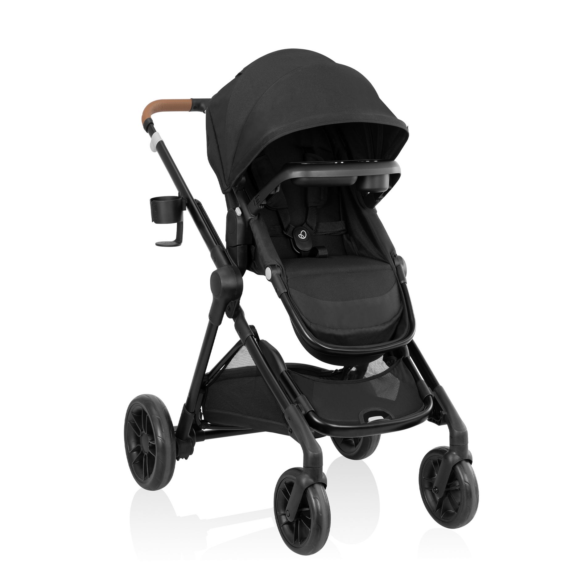Evenflo Pivot Xpand NXT Full Size Stroller Double Seater - Coal Black: Canopy, Snack Tray, EVA Tires, 30.7 lbs