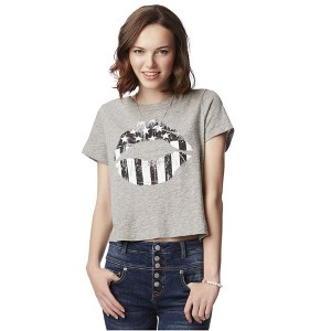 Aeropostale Womens American Kiss Boxy Graphic T-Shirt - 1 of 2
