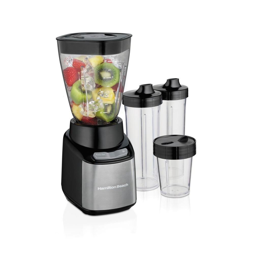 Hamilton Beach Multiblend System with 4 Shatterproof Jars Black and Stainless 52400