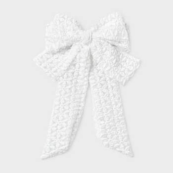 Lace Hair Bow Barrette with Tail - Wild Fable™ White