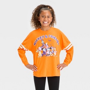 Girls' Disney Mickey Mouse & Friends Long Sleeve Jersey - Orange - 1 of 4