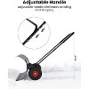 Snow Pusher with Wheels, Heavy Duty Steel Blade, Adjustable Angle & Height Handle for Effortless Driveway Snow Removal - 2 of 4