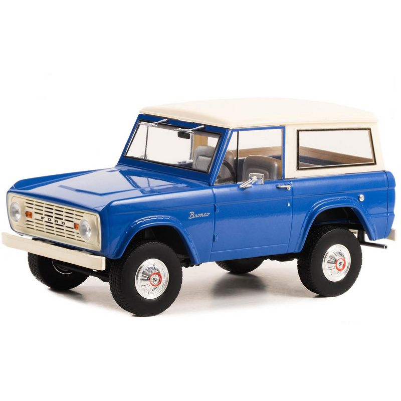 1966 Ford Bronco Blue with Cream Top "Woodward Dream Cruise Featured Heritage Vehicle" 1/18 Diecast Model Car by Greenlight, 2 of 4