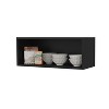 Vynxaria Modern Black Rock Wall Cabinet with Open Storage - 2 of 4