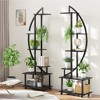 GustoWave 69.2" Half-Moon Plant Stand with 6 Tiers and Wheels, Sturdy Metal Shelf for Indoor and Outdoor Plants, Easy and Safe Mobility, 2 Pack - 2 of 4