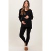 Pinkblush Black Brushed Knit Maternity Oversized Top and Legging Set - 2 of 4