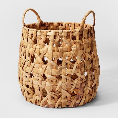 Round Storage Baskets - Handwoven Natural Cotton with Stripes