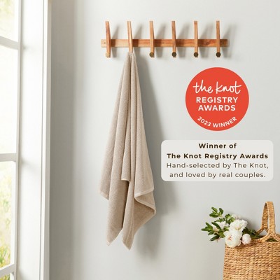 Taupe Cotton Textured Hand Towels Set of 6