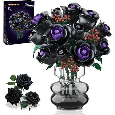 Hogokids 330PCS Flowers Bouquet Building Set Black Roses Toy for Audlts and Kids Aged 8+