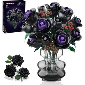 Hogokids 330PCS Flowers Bouquet Building Set Black Roses Toy for Audlts and Kids Aged 8+ - 1 of 4
