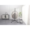 Gulches Hammocks: Linen Gray Egg-Shaped Hanging Chair with Stand for Indoor and Outdoor Comfort - 3 of 4