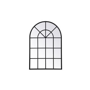 Elegant Lighting Metal windowpane mirror 28 inch in in x 41 inch in in Black - 1 of 4