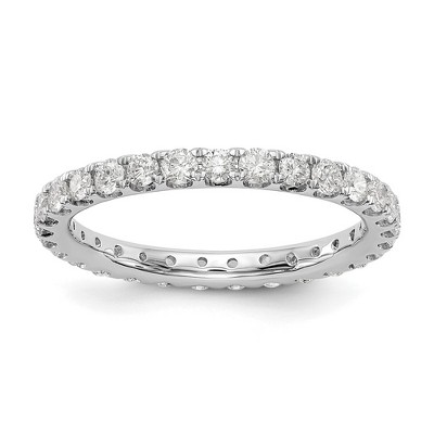 Black Bow Jewelry 2mm 14K Gold U Shared Prong 1.0Ctw Lab Created Diamond Eternity Band