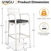 VINGLI Outdoor Bar Stools Set of 2, All-Weather Bar Height Aluminum Stools with Cushion, Rust-Proof Patio Chairs for Backyard, Poolside, Balcony - 3 of 4
