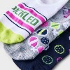 Women's Pickleball 3pk Liner Socks - Heather Gray/White/Blue 4-10: Midweight Knit, Hidden Gel Heel Grip, Abstract Pattern - 3 of 3