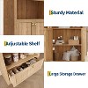 71" Tall Arched Book Shelf, 6-Tier Freestanding Bookshelf with Drawer and Open Display Shelves, Mid Century Modern Arched Bookcase for Living Room - 3 of 4
