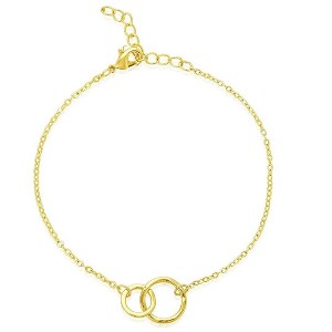 SHINE by Sterling Forever Sterling Silver Hammered Interlocking Circles Strand Bracelet - 1 of 4