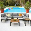 6-Piece Outdoor Patio Sectional Sofa Set with WPC Coffee Table, Side Table, Water-Resistant Cushions,outdoor Conversation Set - 3 of 4