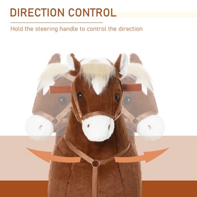 Vynxaria Kids Ride-on Walking Horse with Easy Rolling Wheels, Soft Huggable Body, & a Large Size for Kids 5-16 Years