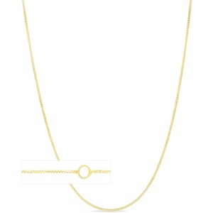 14k Yellow Gold or White Gold 0.8mm Single Extendable Solid Box Chain Adjustable Necklace, 16" - 18 Inch - 1 of 4