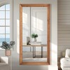 SpassWay Brown Solid Wood Full Length Mirror Accent Wall Mirror Rustic Freestand Mirror with Bracket - 2 of 4