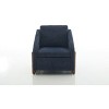 TOAOTBNBO Cozy Accent Reclining Chair for Reading,Seat Cushioned Single Sofa Chair for Lounge Room Chenille Fabric Oversized Barrel Armchairs, Blue - 2 of 4