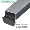 Unique Bargains Chair Leg Bar Stool Plastic Rectangle Hole Tubing End Plug Caps Black - 2 of 4