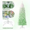 Pre-Lit Snow Flocked Pencil Christmas Tree, Gradient Lights, Foldable Metal Base, Lighted Holiday Decor - 3 of 4