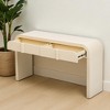 Mshliw 55'' Console Table with 2 Drawers and Fluted Front, Sofa Table, Entryway Table with Rounded Corners and Adjustable Feet for Living Room - 2 of 4