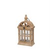 Wooden Candle Lantern Pair (Set of 2) 21.5 Inch Height with Curved Top By Melrose - 2 of 3