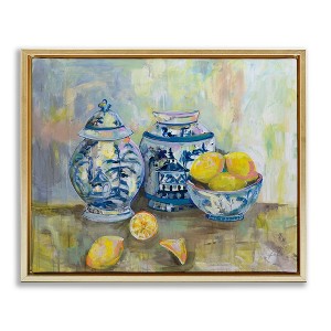 Stupell Industries Lemons & Pottery Painting Floating Frame Canvas Art - 1 of 4