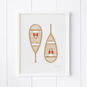 Snow Shoes Framed Museum Quality 8" x 10" Art Print by Ramus & Co - 1 of 4