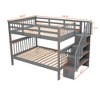 Grungis Full Over Full Loft Bed with Storage Staircase and Guardrail ,Modern Bunk Bed Can Divided Into 2 Beds,Loft and Bunk Bed for Bedroom - 3 of 4