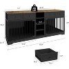 82" Large Dog Crate for 2 Dogs, Dog Kennel Indoor with 4 Drawers and Shelves, Double Dog Crate Furniture TV Stand, Wooden Dog Cage - 2 of 4