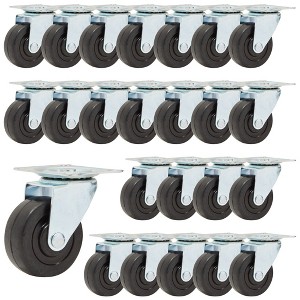 Stockroom Plus 24 Pack 2 inch Swivel Caster Wheels Set with Rubber Base, Plate & Bearing for Cart, Furniture Moving - 1 of 4