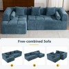 101.2"  Sectional Sofa Full-Compressed Sofa Modular Sofa Couch Free-combined Sofa with Deep Seating  and Two Side Pockets for Living Room, Beige - 3 of 4